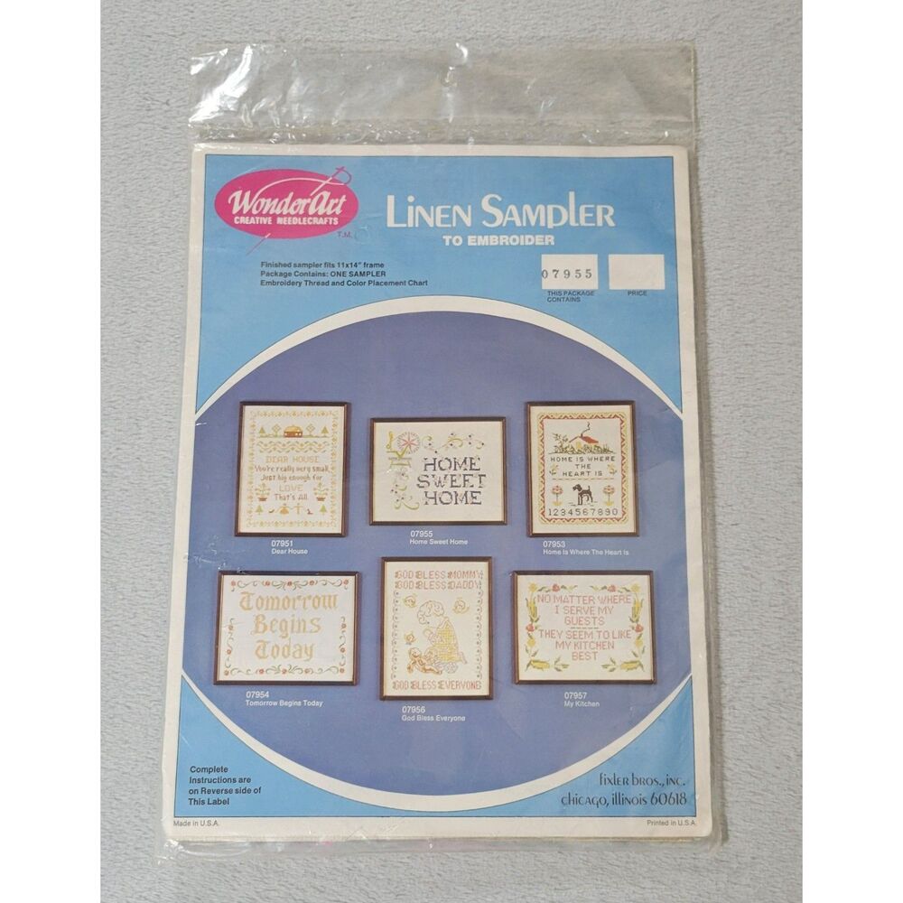 WonderArt Creative Needlecrafts Linen Sampler to Embroider 07955 Home Sweet Home